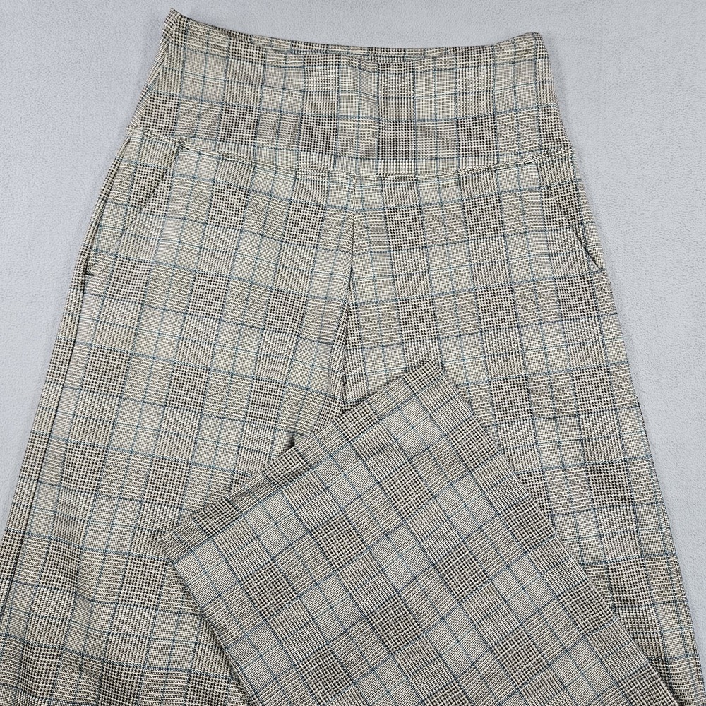 KiraGrace High Waist Wide Leg Pants Women Sz Large Plaid Old Money Office Clean